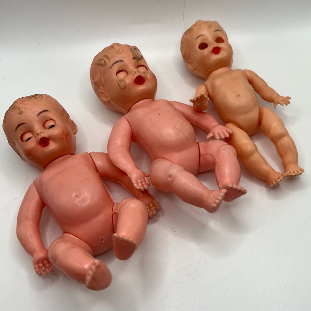 Set of Vintage Blue Boy Toys Dolls Made in Hong Kong